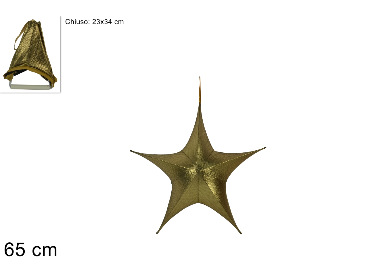 APP. STELLA 65CM LAMINATA ORO/NERO