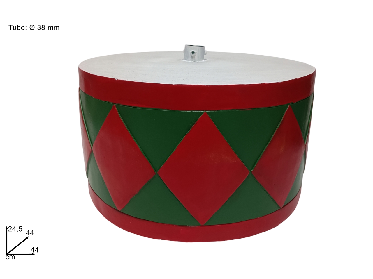 BASE ALBERO TAMBURO 44CM ROSSO/VERDE