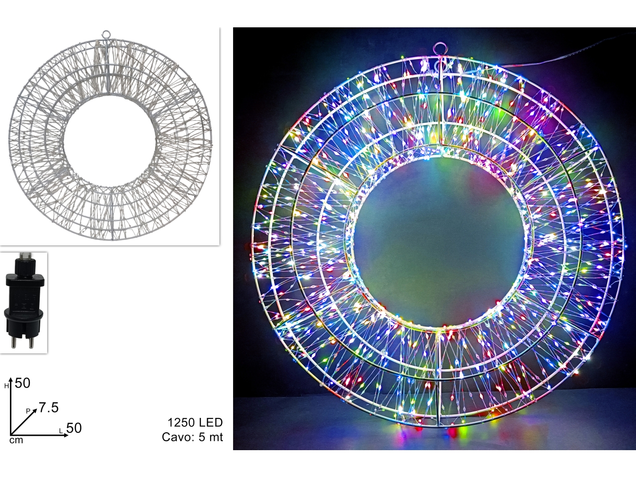 CERCHIO 1250LED 50CM M.COLOR XNA23021091