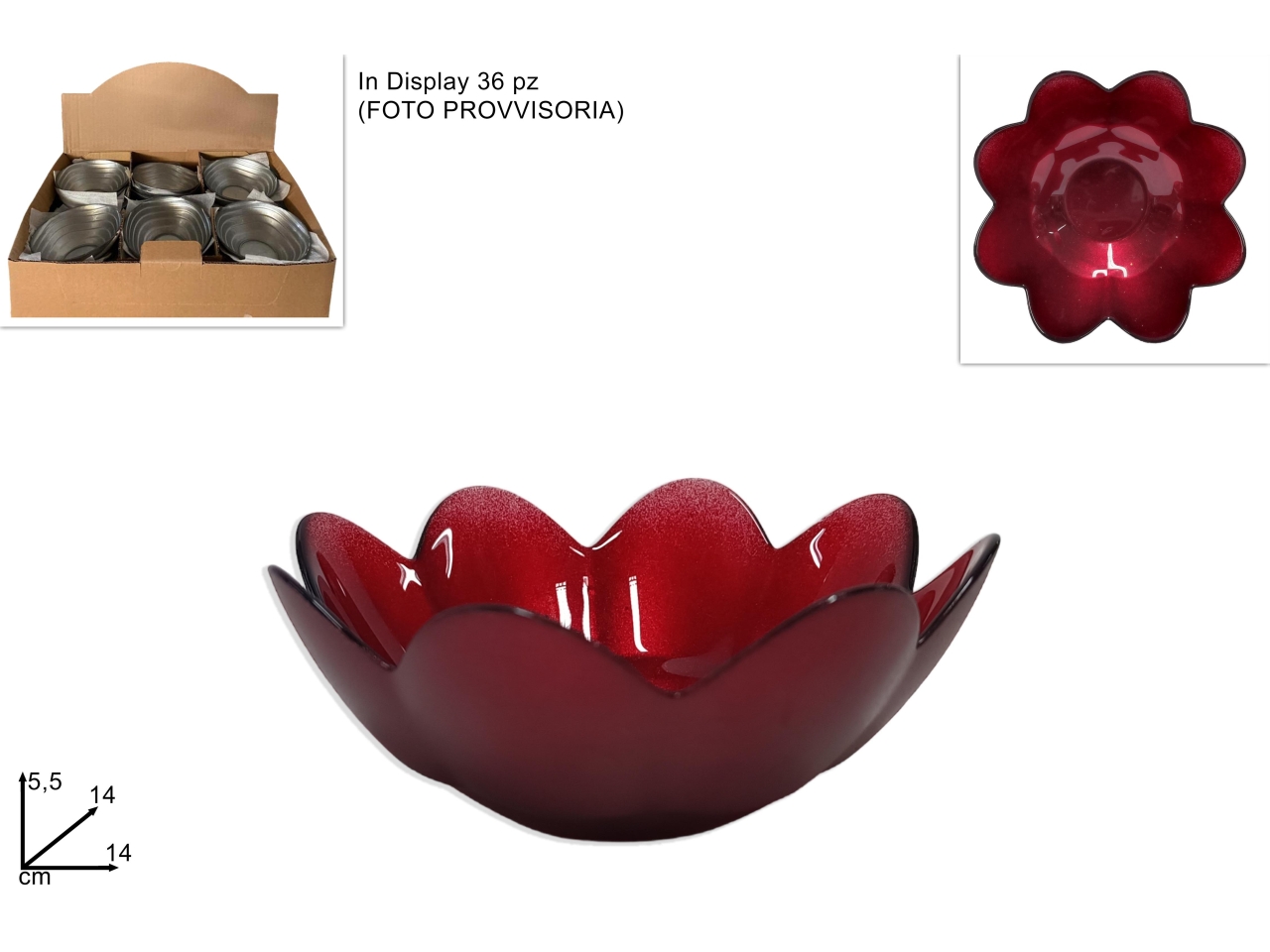 CIOTOLA VETRO FIORE ROSSO XNA23060441