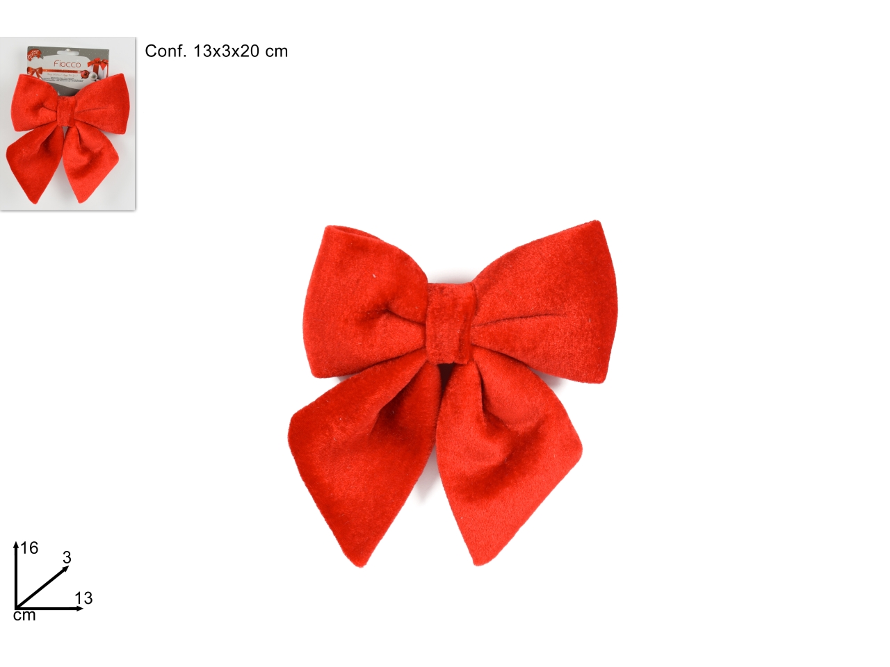 FIOCCO 13CM VELLUTO ROSSO