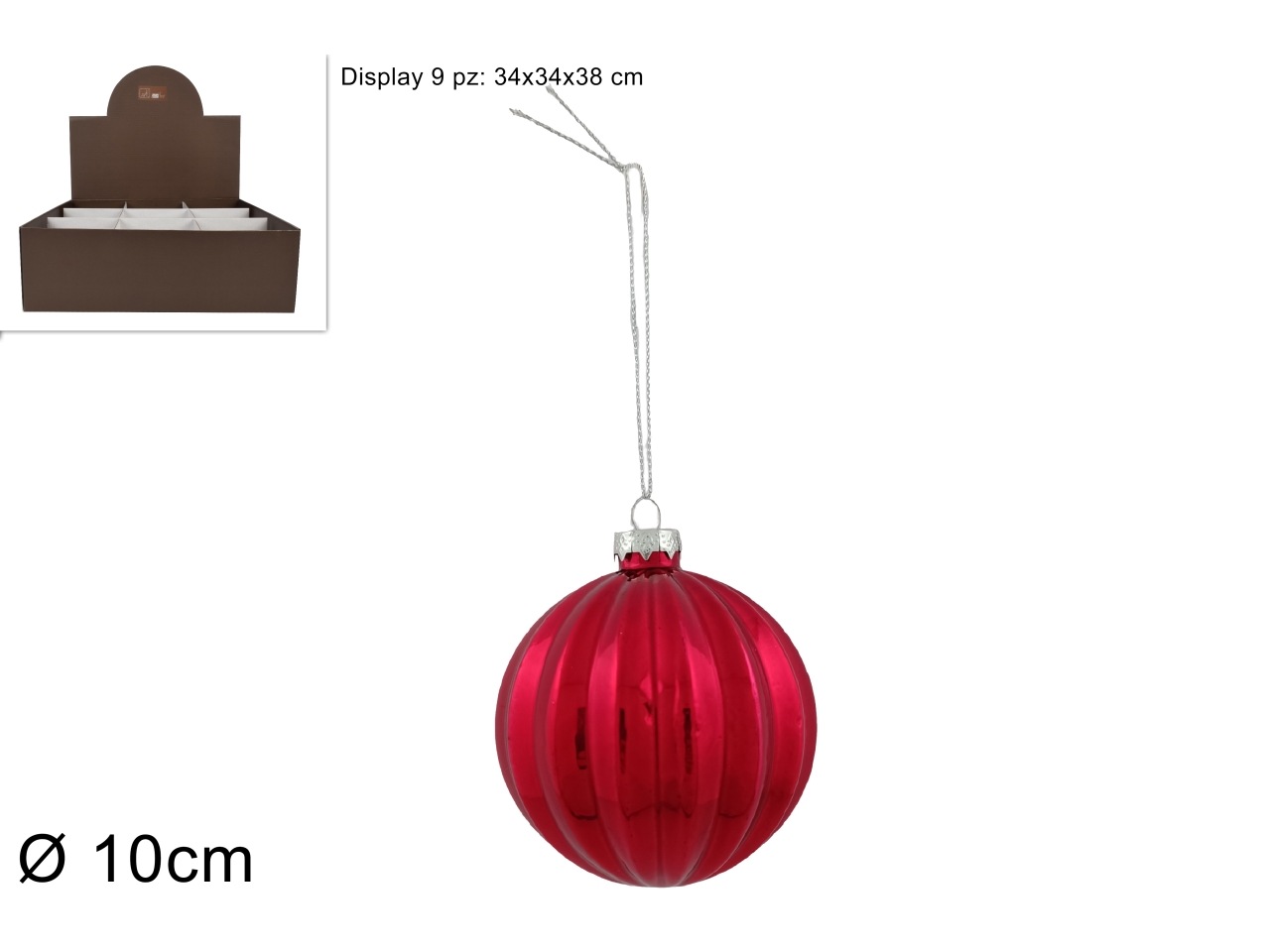 PALLA VETRO 10CM ROSSA XNA23033791