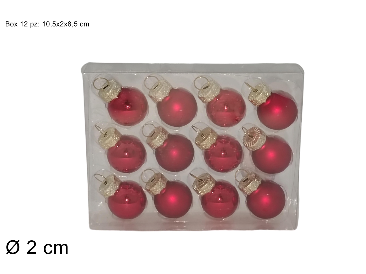 PALLA VETRO 2CM ROSSA 12PZ XNA23069091