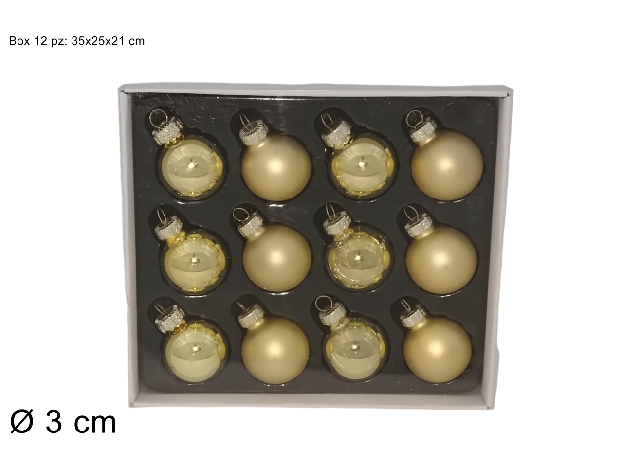 PALLA VETRO 3CM ORO 12PZ XNA23068981