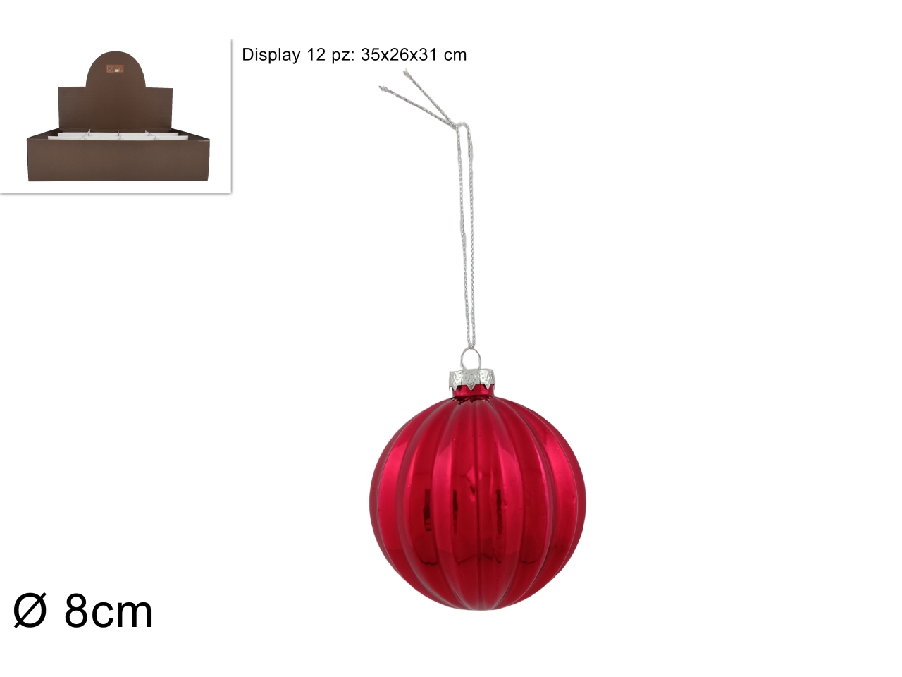 PALLA VETRO 8CM ROSSA XNA23033731