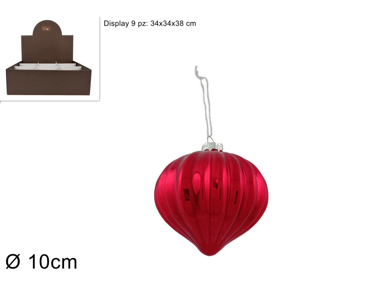 PALLA VETRO GOCCIA 10CM ROSSA XNA23033911