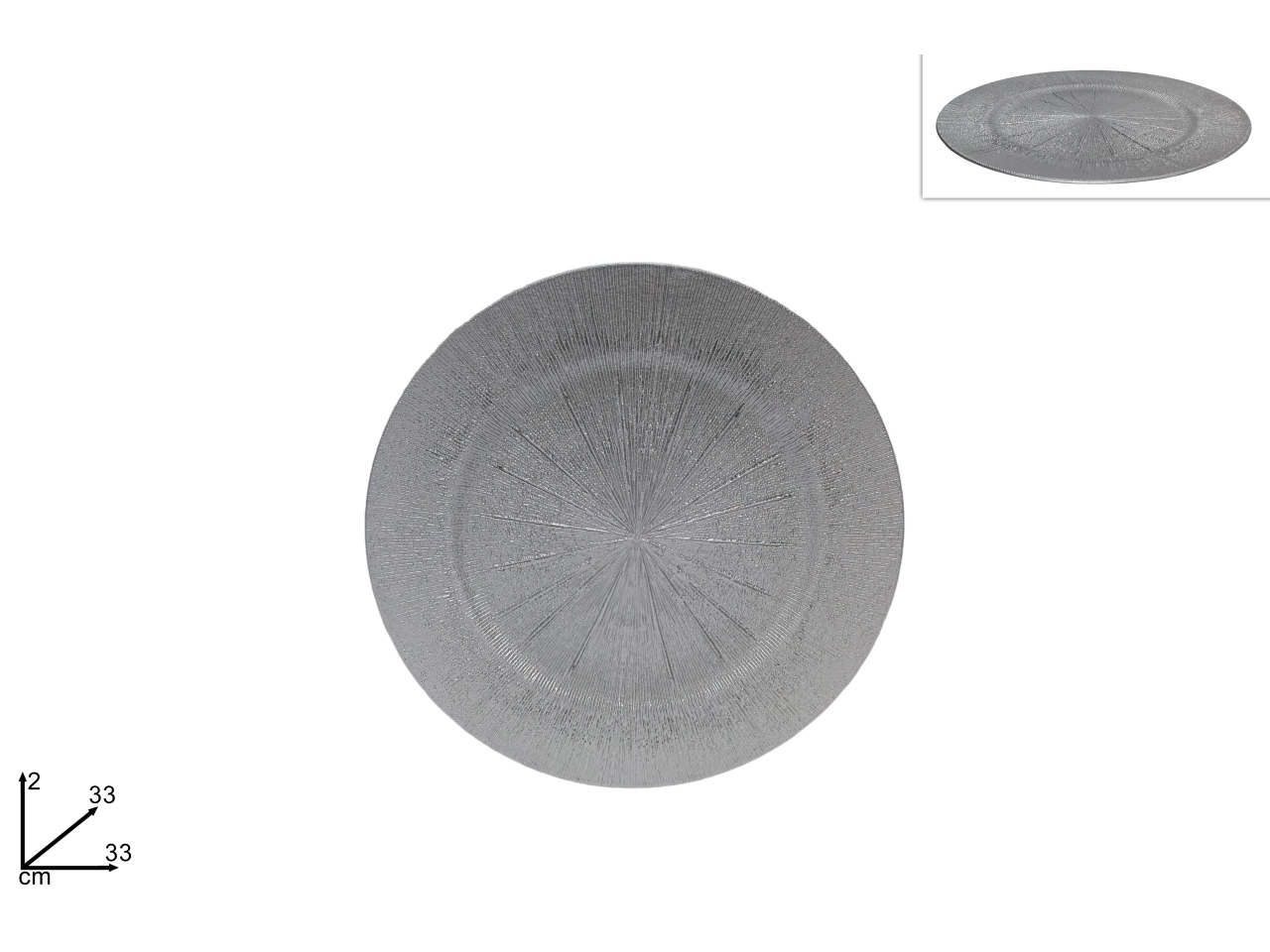 SOTTOPIATTO 33CM RIGATO ARGENTO XNA22025011