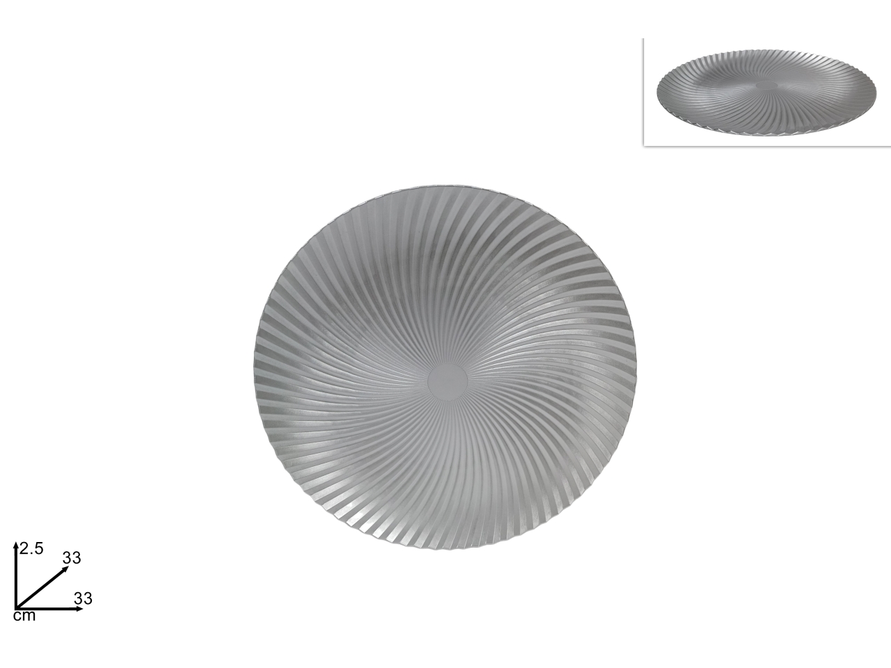 SOTTOPIATTO 33CM ONDULATO ARGENTO XNA22025131