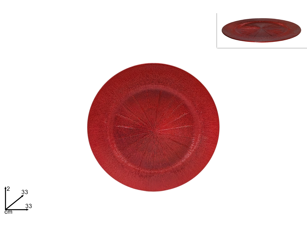 SOTTOPIATTO 33CM RIGATO ROSSO XNA22024931