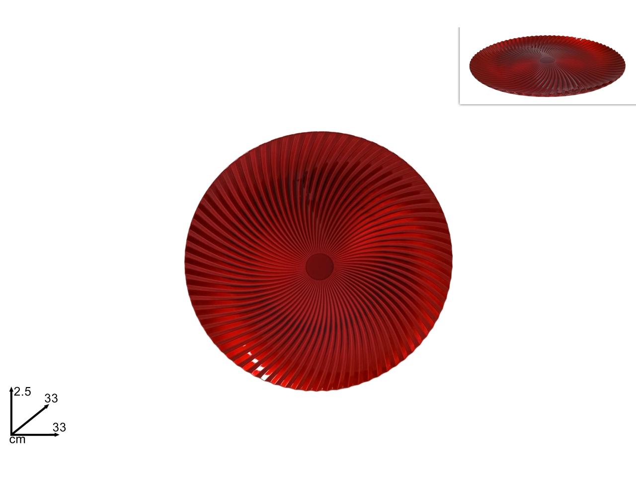 SOTTOPIATTO 33CM ONDULATO ROSSO XNA22025091