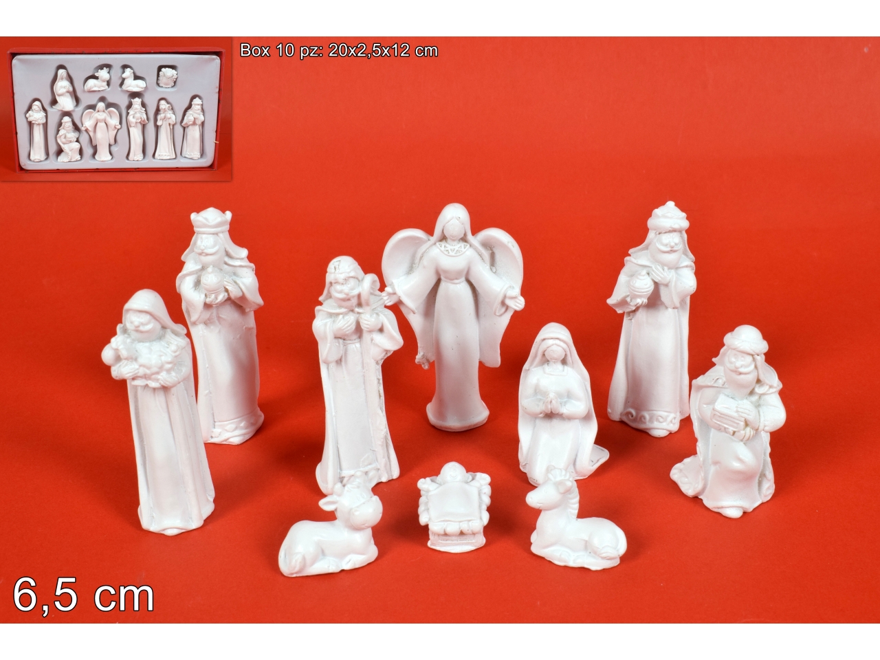 NATIVITA’ BIANCA 6,5CM SET 10 SOGGETTI