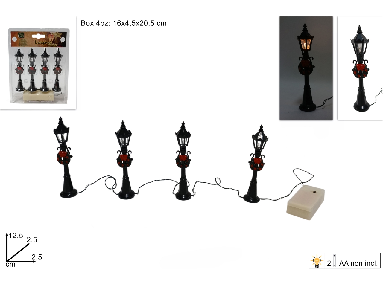 ACCESSORIO LAMPIONI C/LUCI A BATT.4PZ XNA22010301 ACCESSORIO LAMPIONI C/LUCI A BATT.4PZ XNA22010301