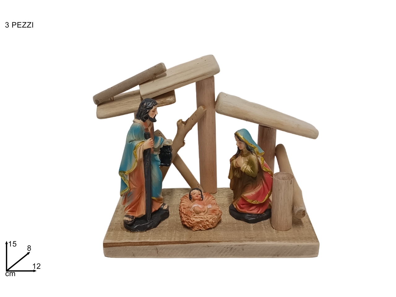 CAPANNA DOPPIO TETTO CON NATIVITA’ 3PZ CAPANNA DOPPIO TETTO CON NATIVITA’ 3PZ