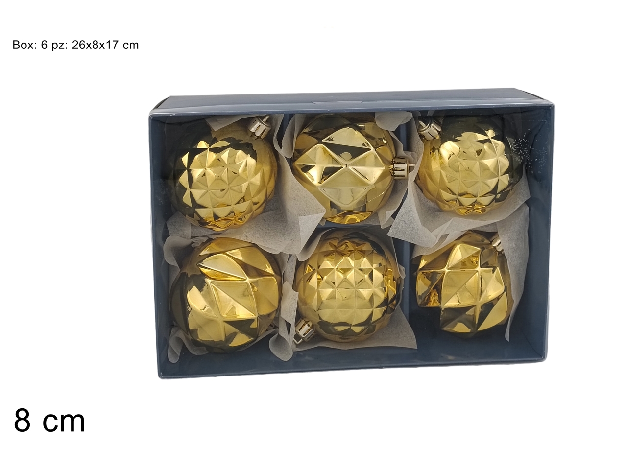PALLE 8CM 6PZ ORO