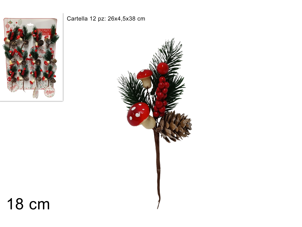 PICK 18CM C/BACCHE FUNGHI E PIGNE XNA16008961