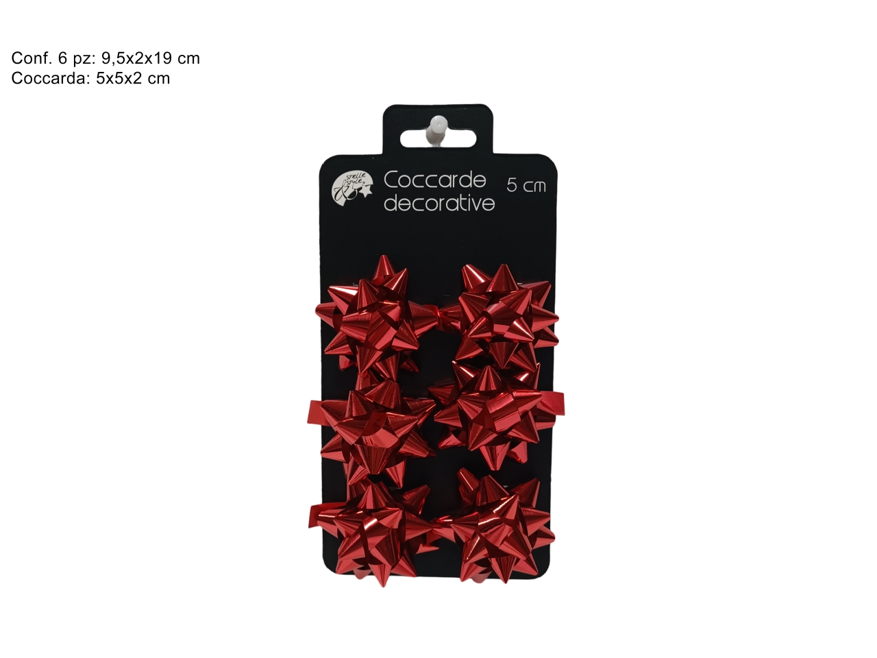 COCCARDE LUCIDE 5CM 6PZ ROSSO
