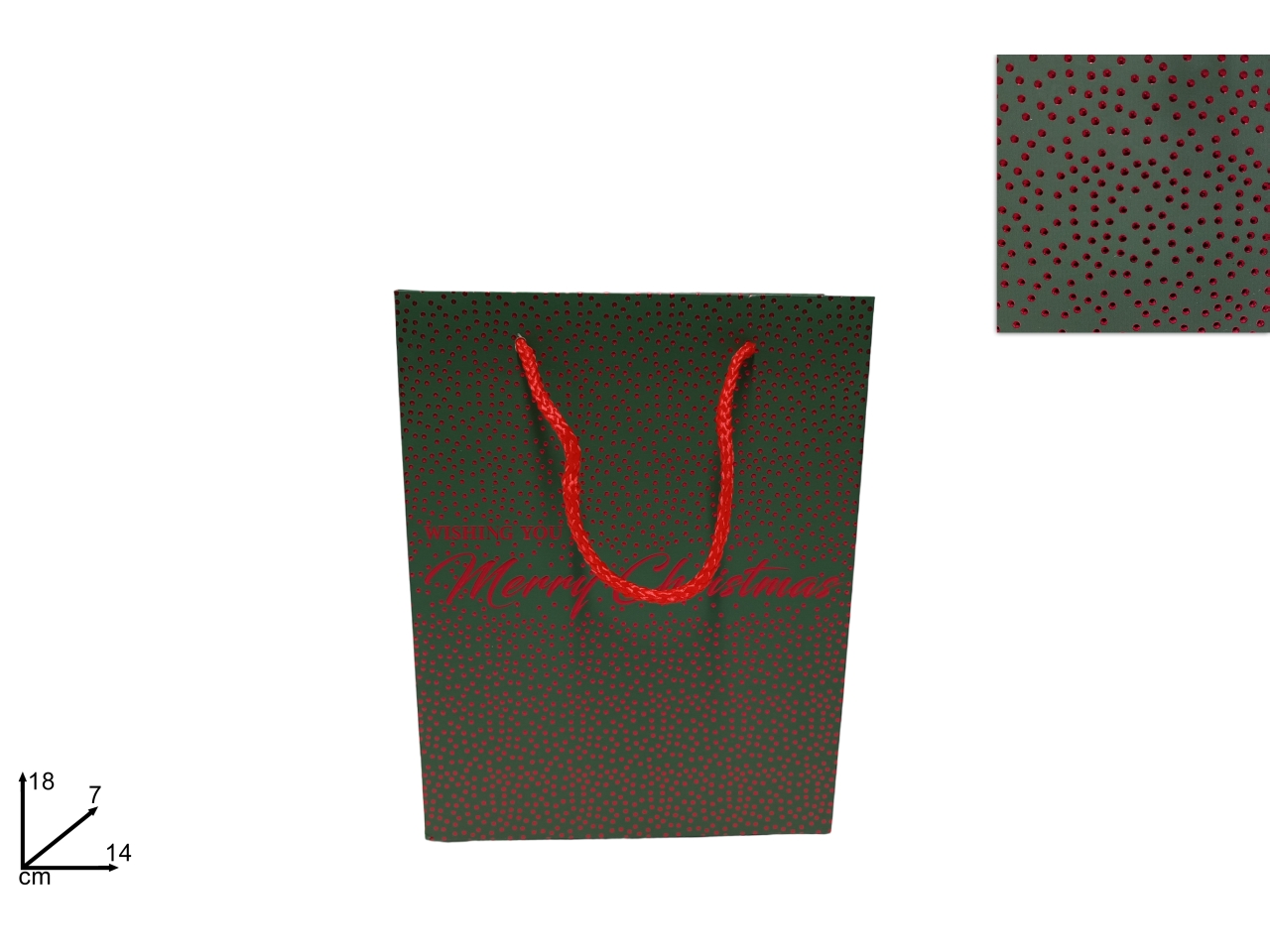 BUSTA NAT.VERDE BORCHIE ROSSE 18X14X7