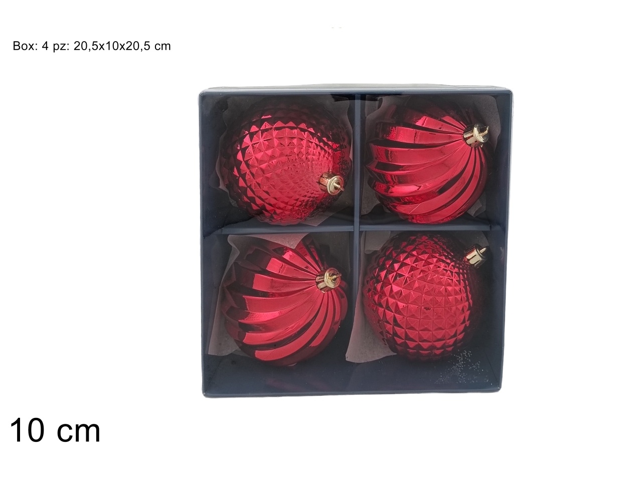 PALLE 10CM 4PZ ROSSE