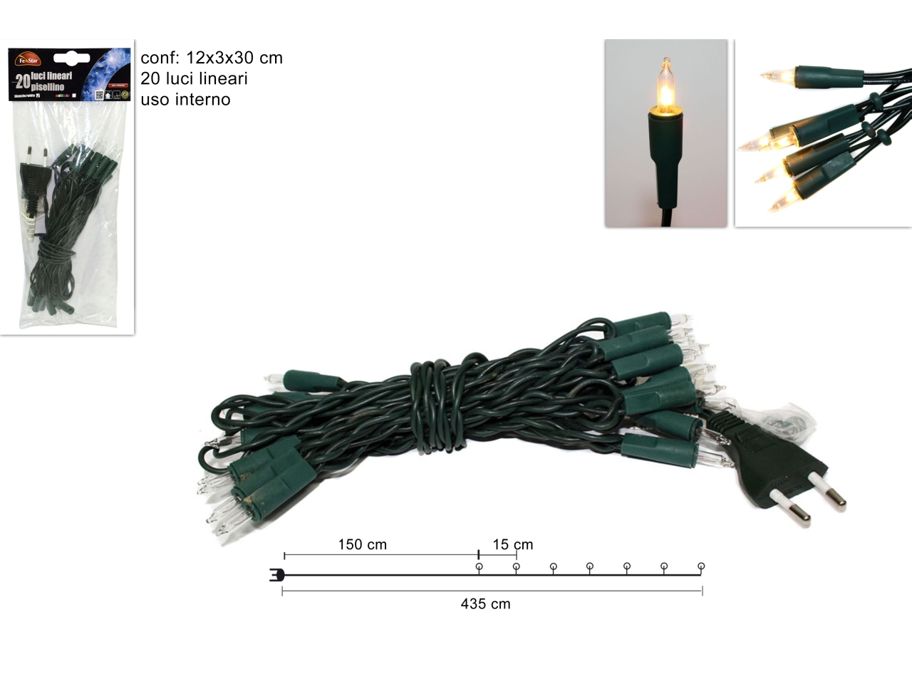 CATENA 20 LUCI PISELLINI BIANCO CATENA 20 LUCI PISELLINI BIANCO