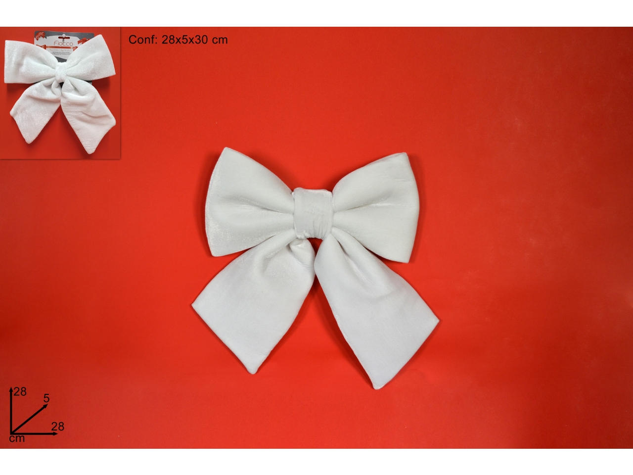 FIOCCO VELLUTO 28CM BIANCO