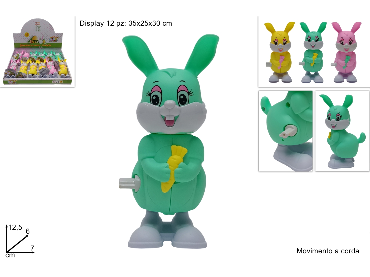 CONIGLIO 12,5CM A CORDA ASS XPA23000391