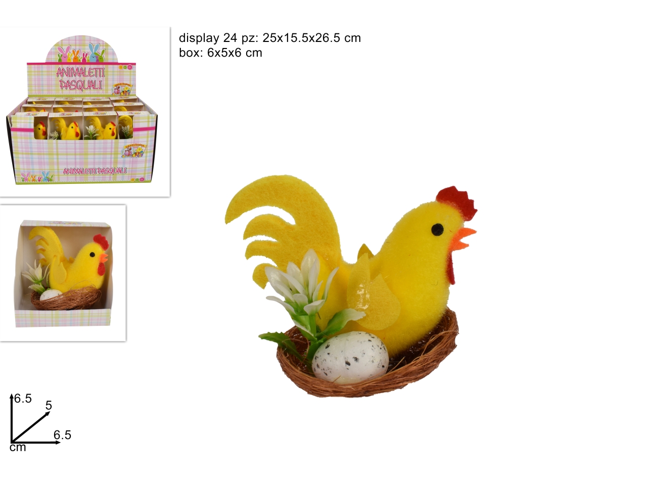 GALLINA 6X5X6CM C/UOVO NIDO XPA19001801