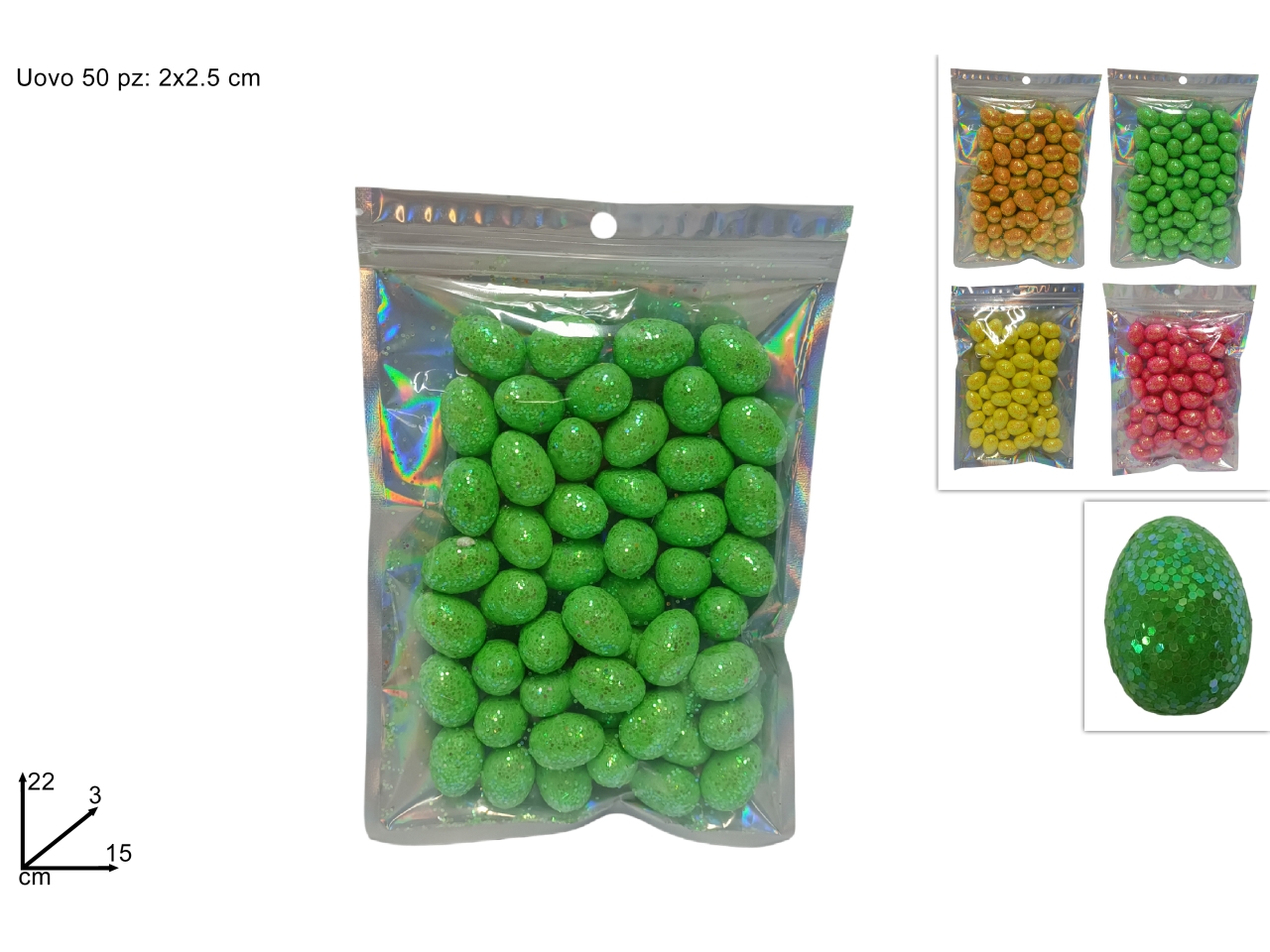 UOVA GLITTERATE 2,5CM 50 PZ XPA23006911