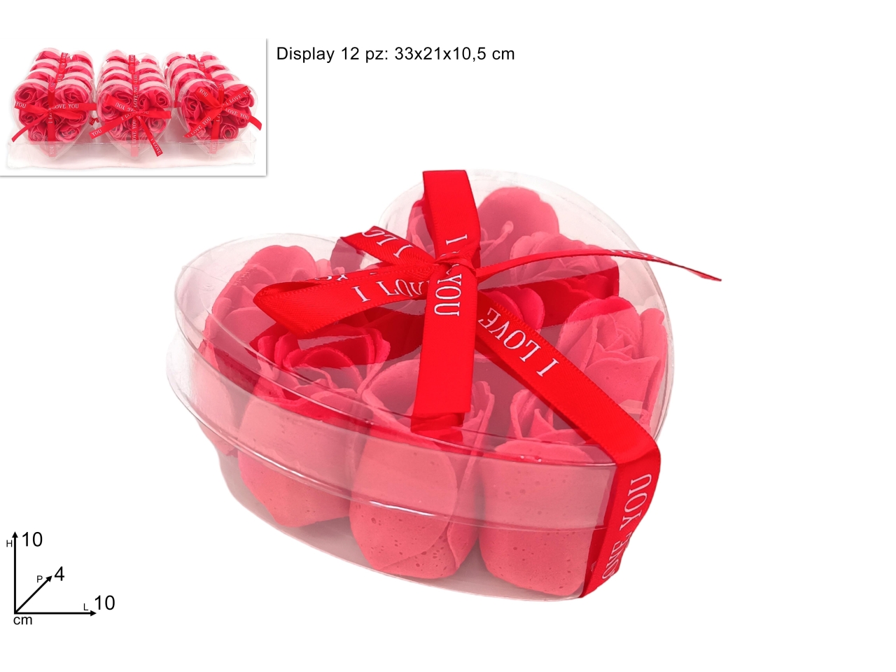 SCATOLA CUORE C/9 ROSE SAPONETTE