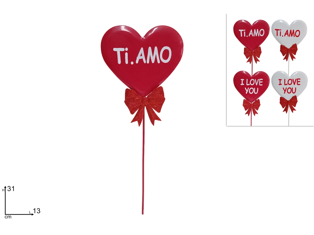 SPILLONE CUORE 31CM IN LATTA