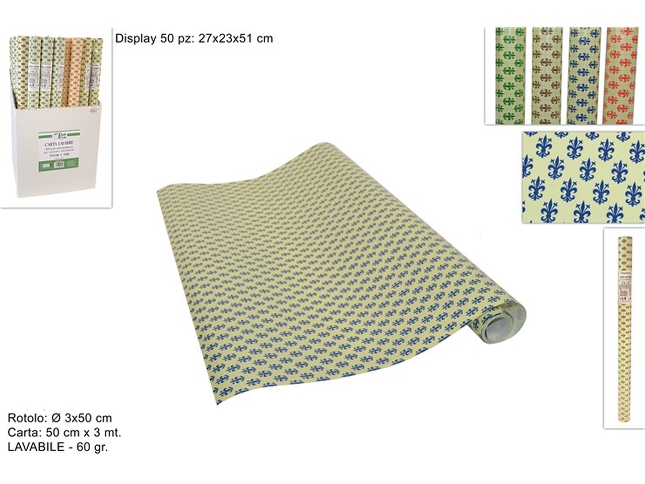 ROTOLO CARTA LAV. X CASSETTI H50CMX3MT DEV15005711