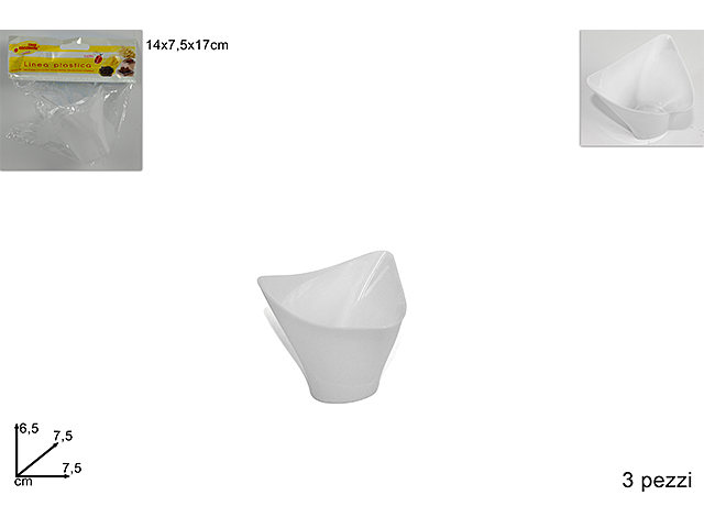 COPPETTA PLASTICA TRIANG.3pz RO006290