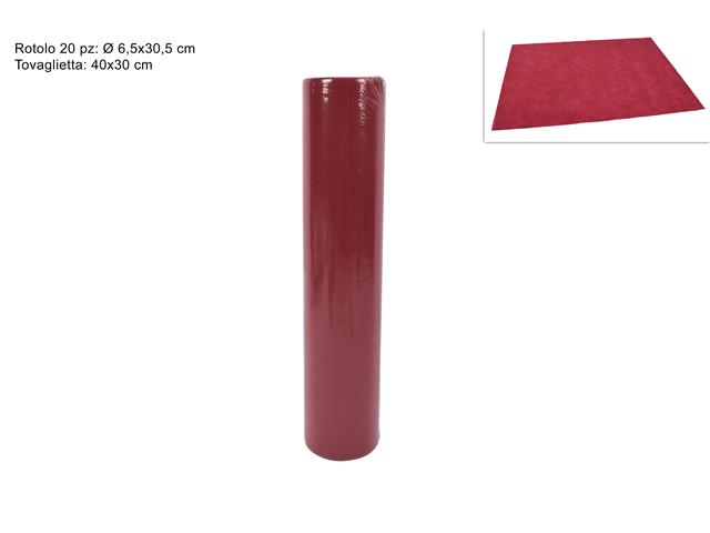 TOVAGLIETTE A STRAPPO TNT 20PZ 30x40cm BORDEAUX