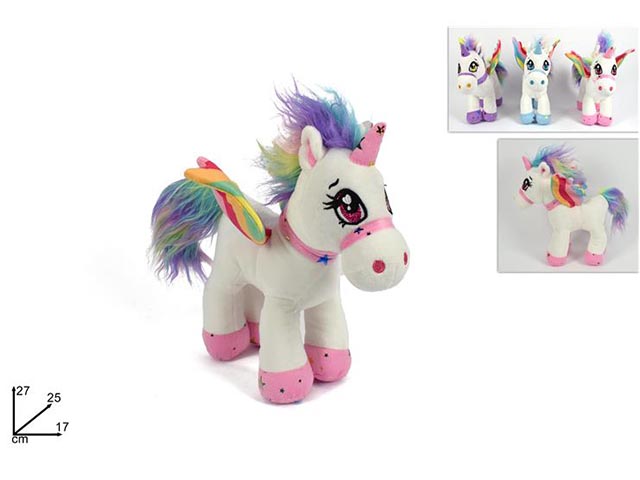 PELUCHE UNICORNO CM25 3COL DTO18001401