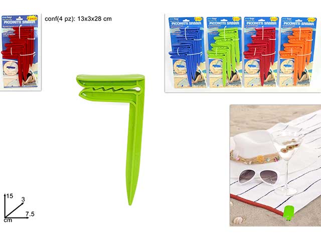 PICCHETTI FERMA TELO DA SPIAGGIA 4pz MI