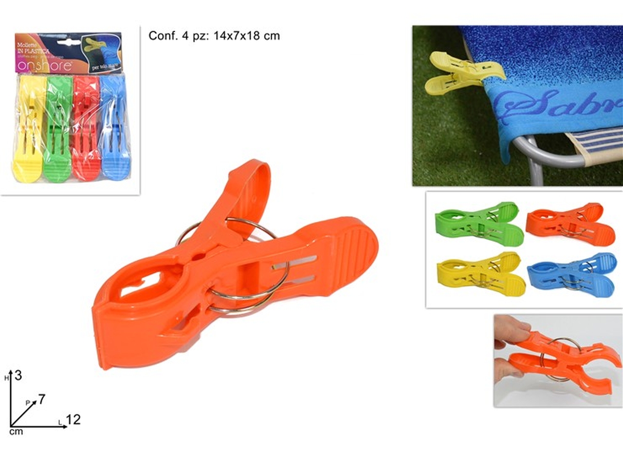 SET 4PZ PINZE PER TELO MARE 4ASS. DSU19001341 SET 4PZ PINZE PER TELO MARE 4ASS. DSU19001341