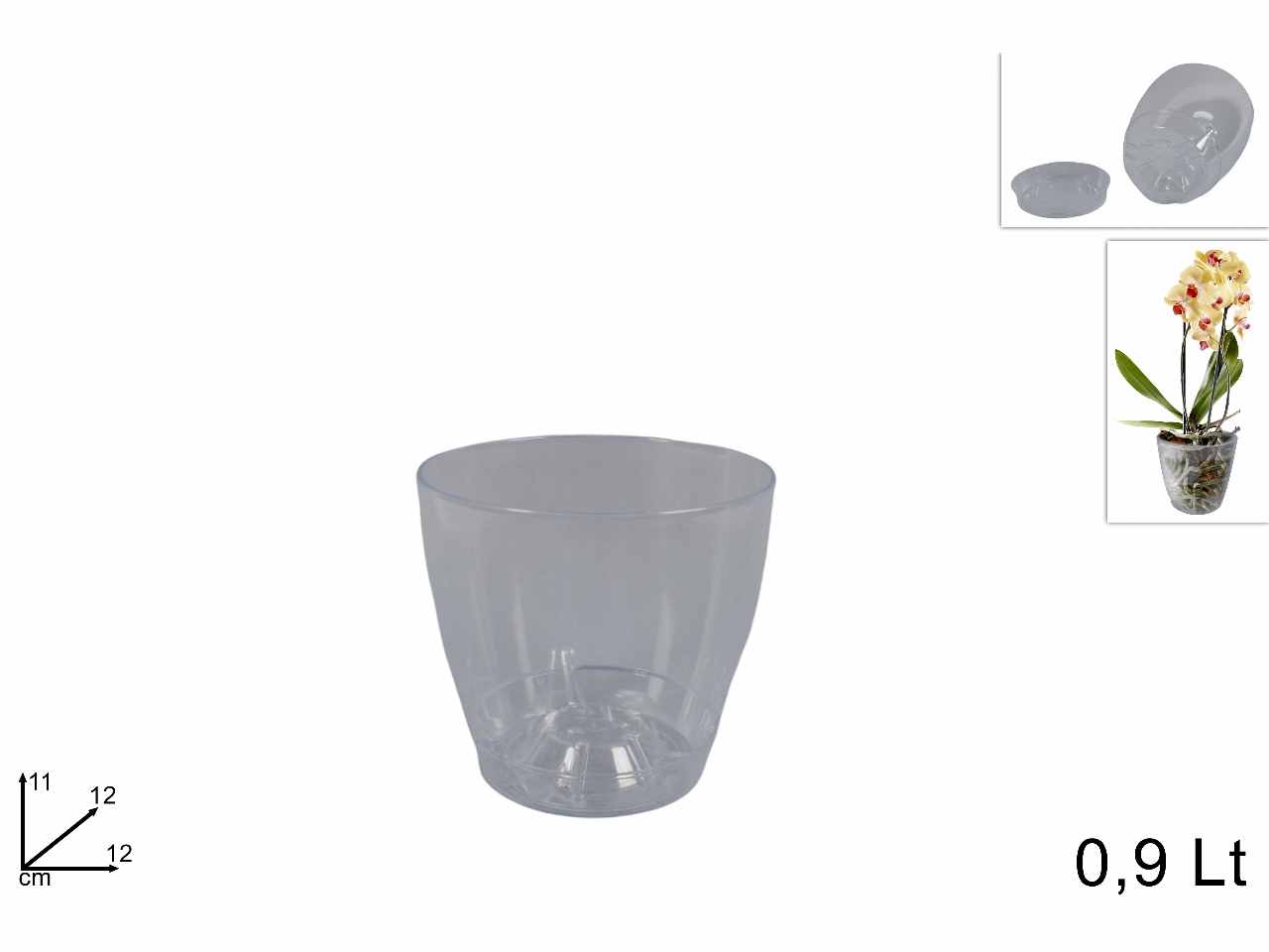 VASO IN PLASTICA TRASPARENTE H.11XD.12