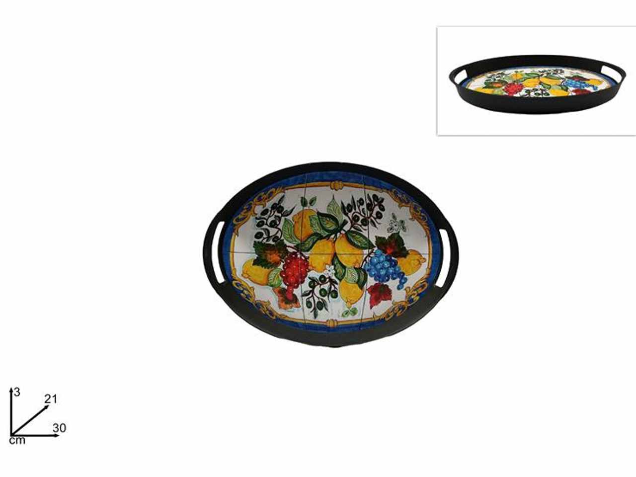 VASSOIO IN PLASTICA OVALE 30X21CM CON