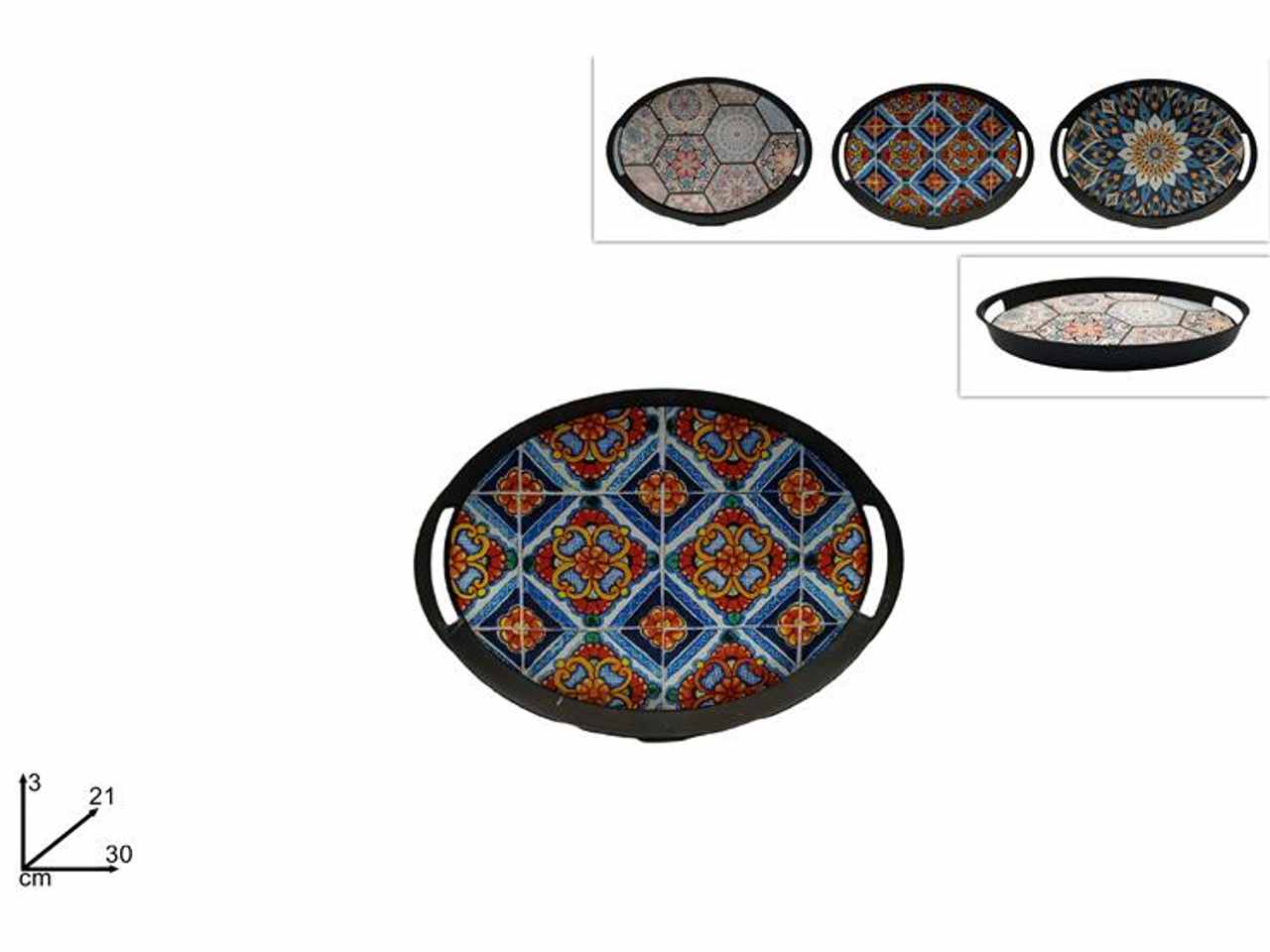 VASSOIO IN PLASTICA OVALE 30X21CM CON