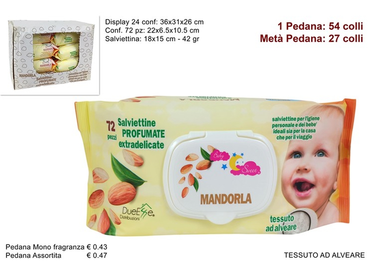 SALVIETTINE 72PZ 42GR MANDORLA SALVIETTINE 72PZ 42GR MANDORLA