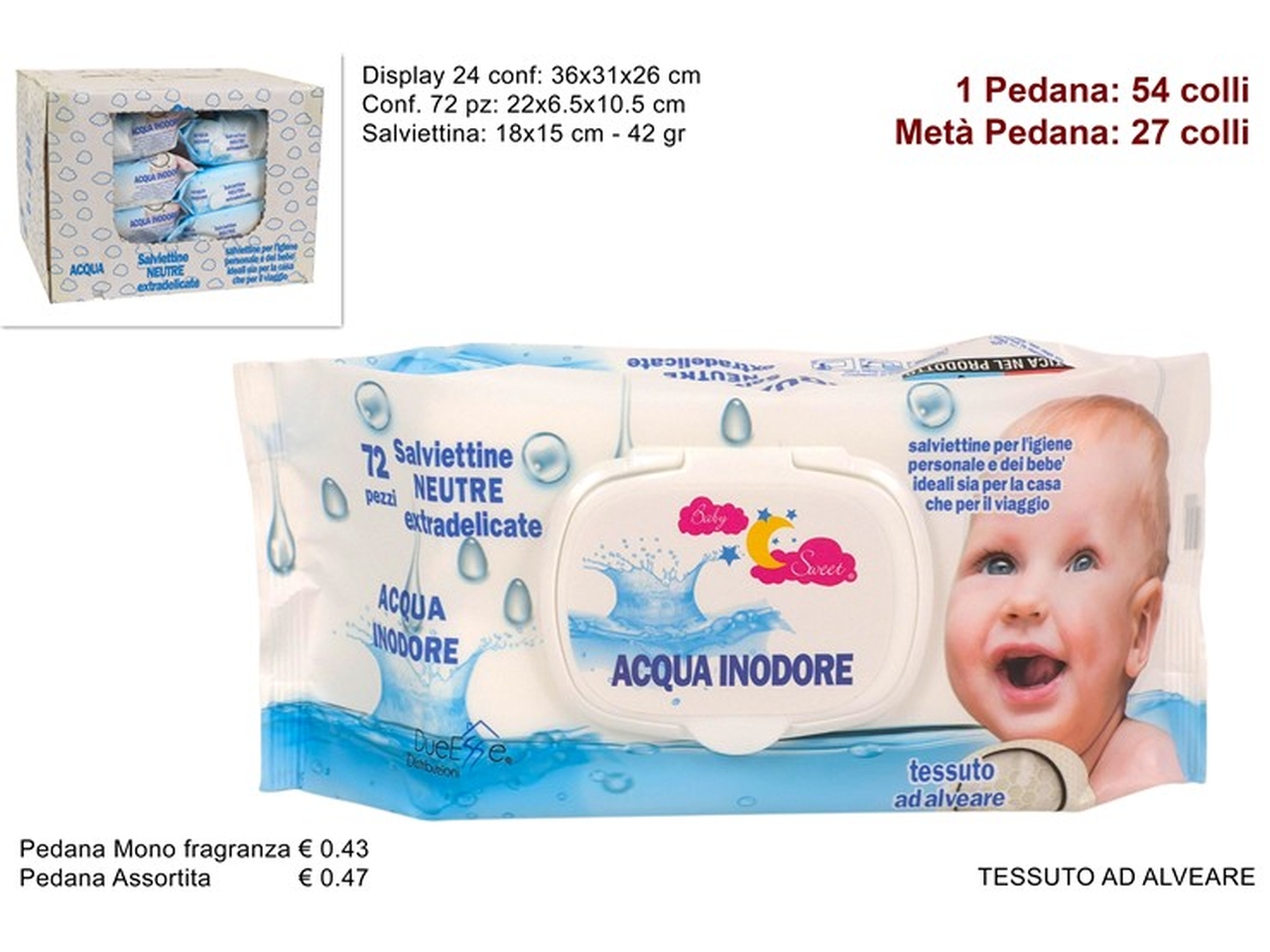 SALVIETTINE 72PZ 42GR ACQUA PURA SALVIETTINE 72PZ 42GR ACQUA PURA