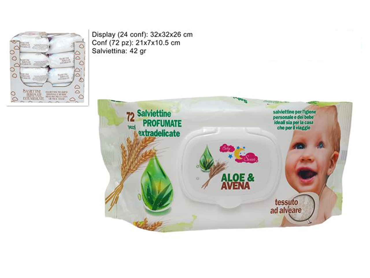 SALVIETTINE 72PZ 42GR ALOE E AVENA SALVIETTINE 72PZ 42GR ALOE E AVENA