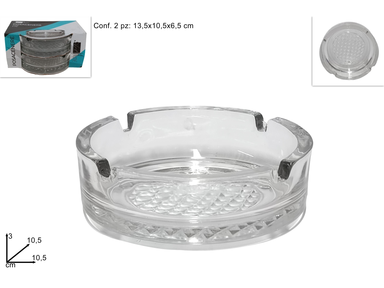 POSACENERE VETRO 2PZ DEV23003591 POSACENERE VETRO 2PZ DEV23003591