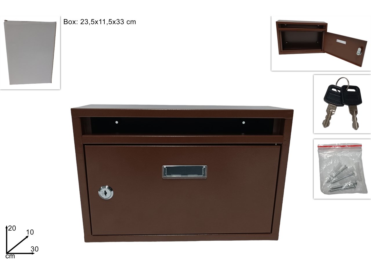 CASSETTA PER POSTA 30X20X10CM MARRONE DEV23007334 CASSETTA PER POSTA 30X20X10CM MARRONE DEV23007334