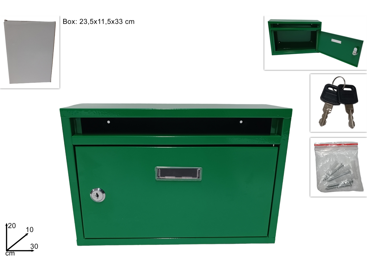 CASSETTA PER POSTA 30X20X10CM VERDE DEV23007336
