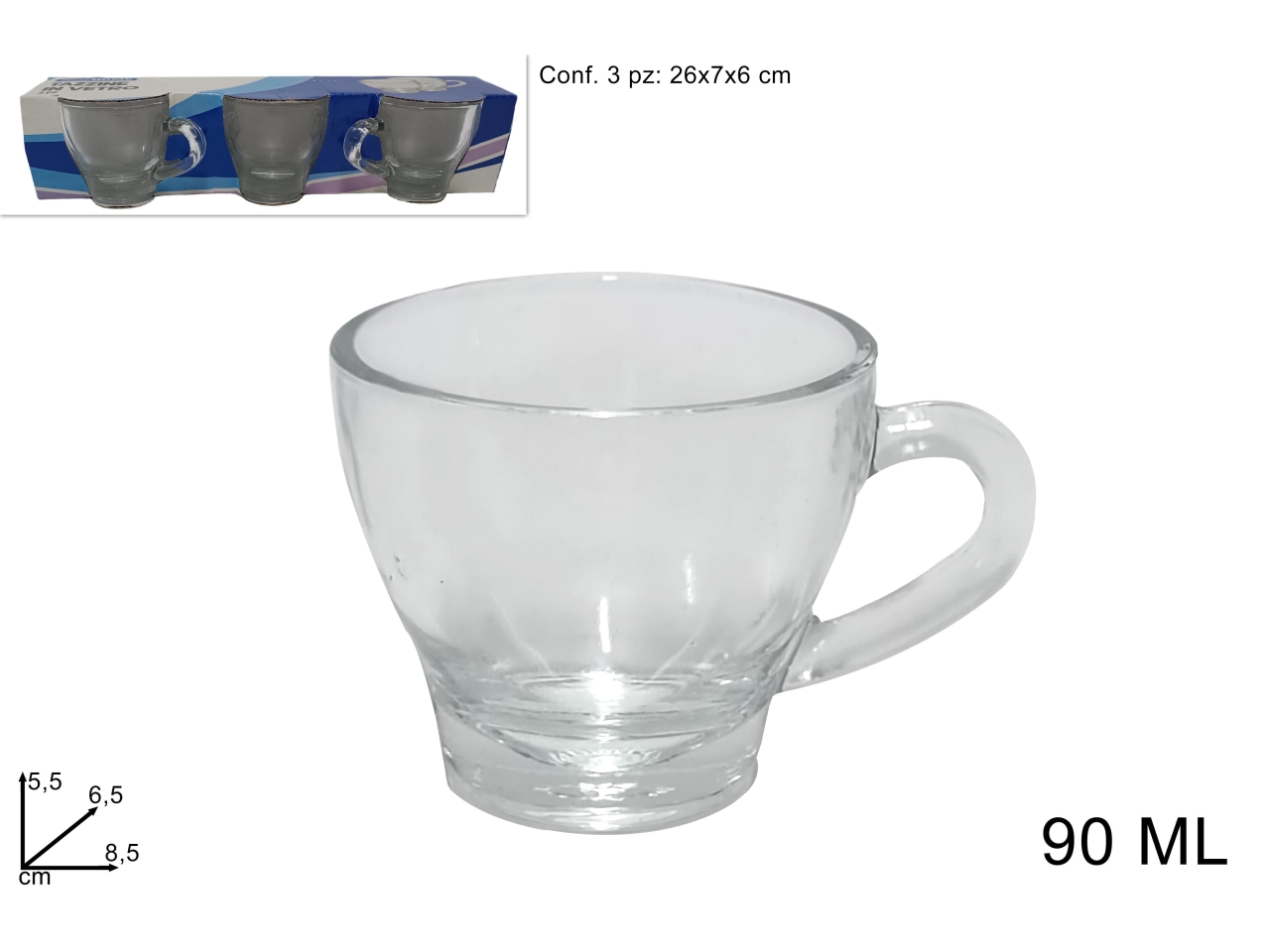 TAZZINE VETRO 3PZ DEV23003541