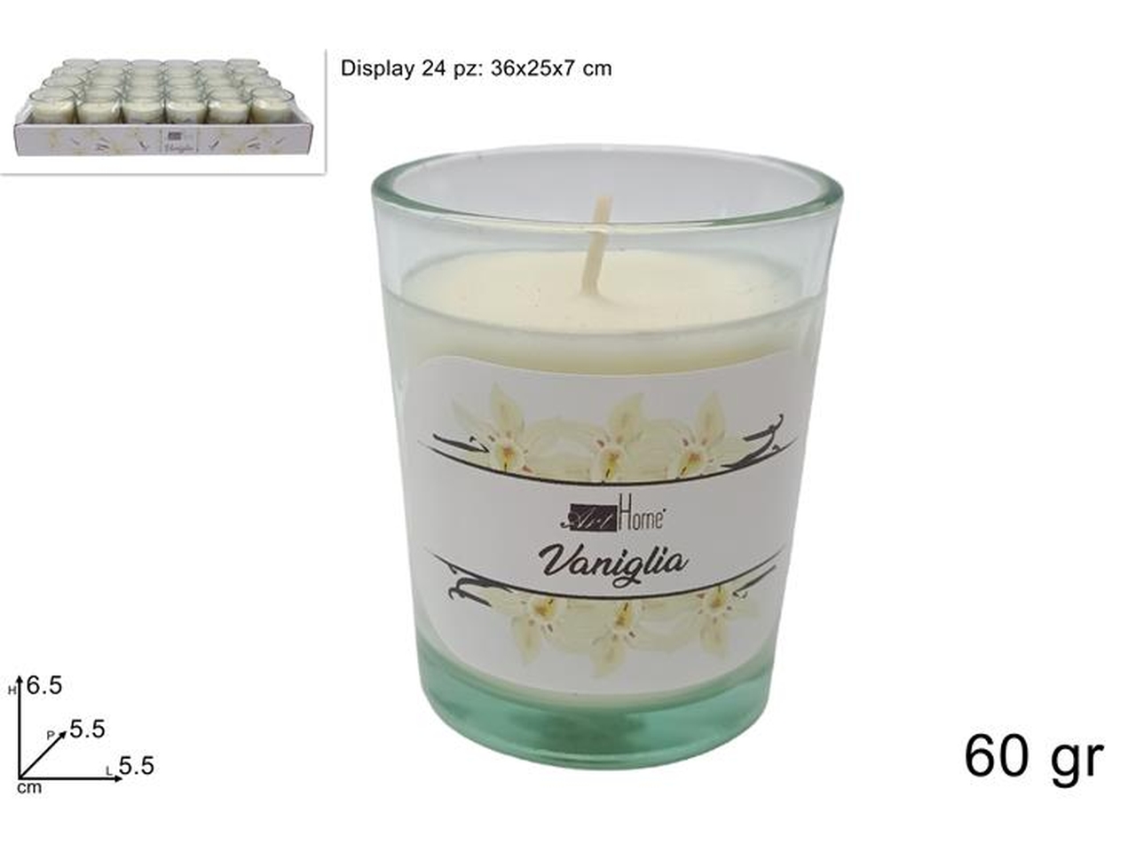 VASETTO VETRO C/CANDELA 60GR VANIGLIA DEV23018751 VASETTO VETRO C/CANDELA 60GR VANIGLIA DEV23018751