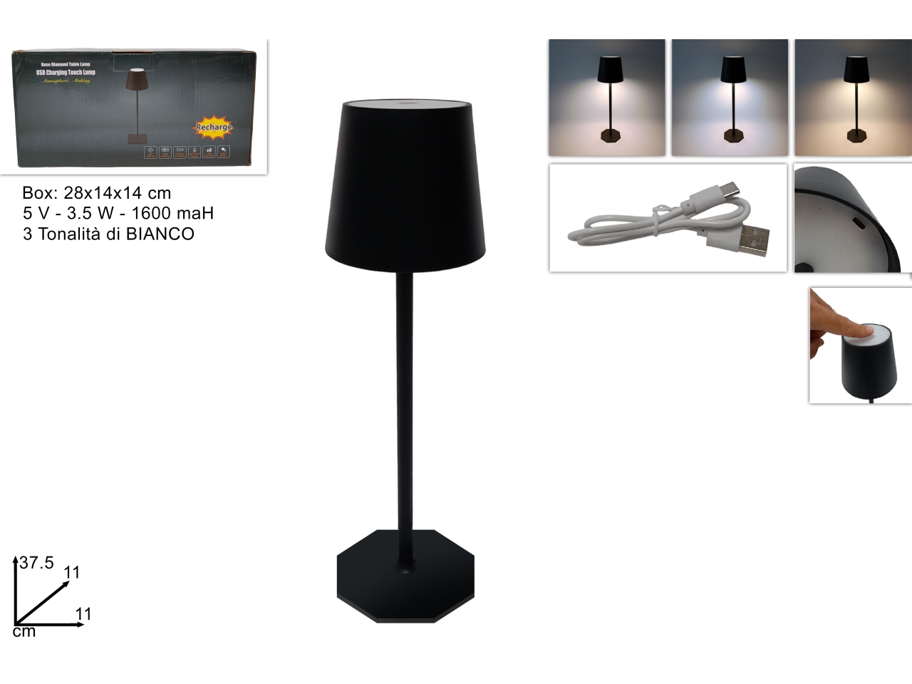 LAMPADA LED RIC.TOUCH NERO DEV23014671