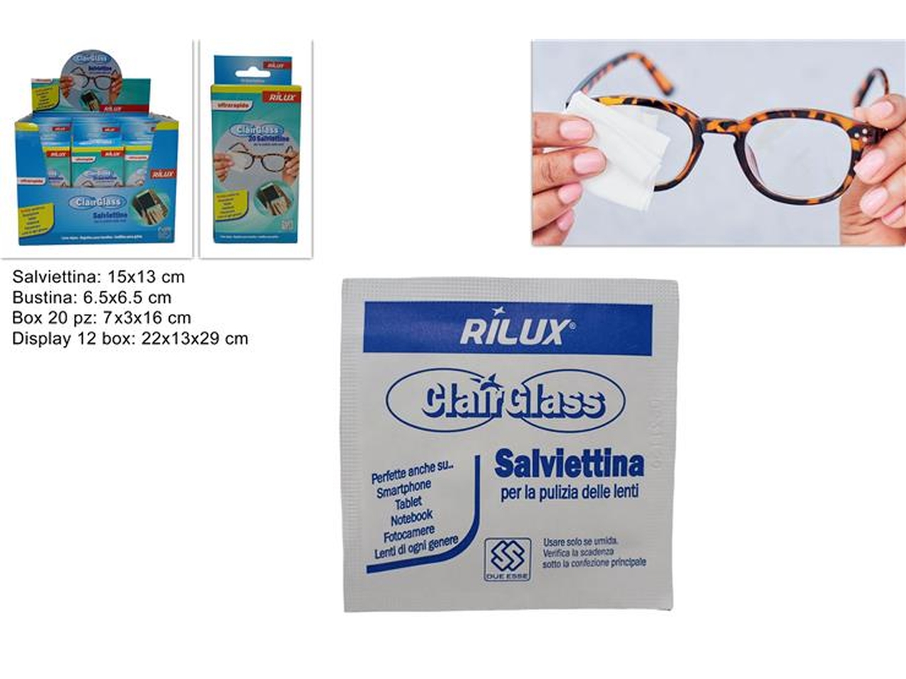 SALVIETTINE PULISCI OCCHIALI 20 PZ