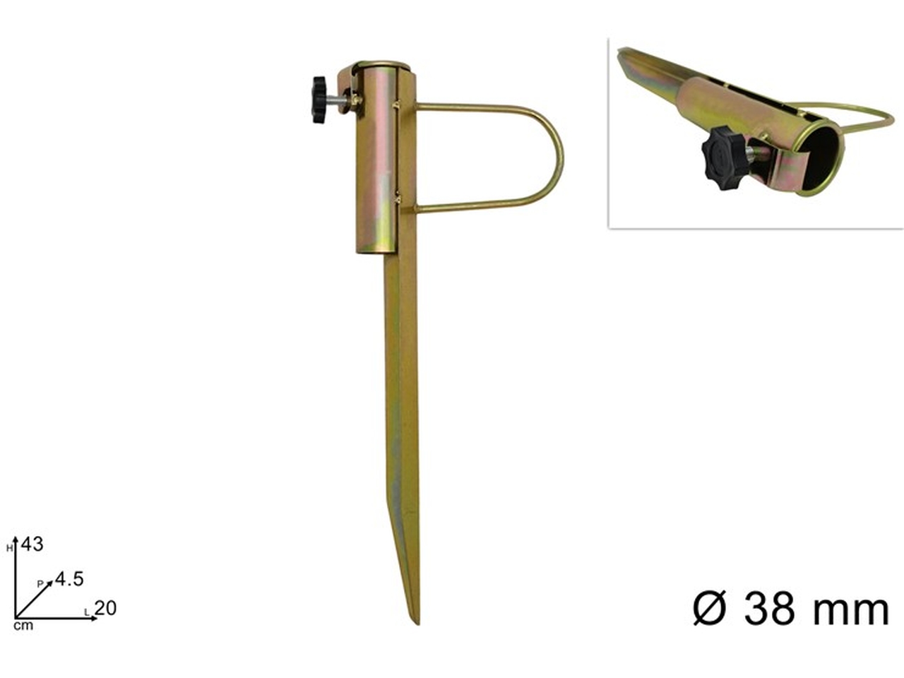 PICCHETTO OMBRELLONE IN ACCIAIO D.38MM DSU13000401 PICCHETTO OMBRELLONE IN ACCIAIO D.38MM DSU13000401