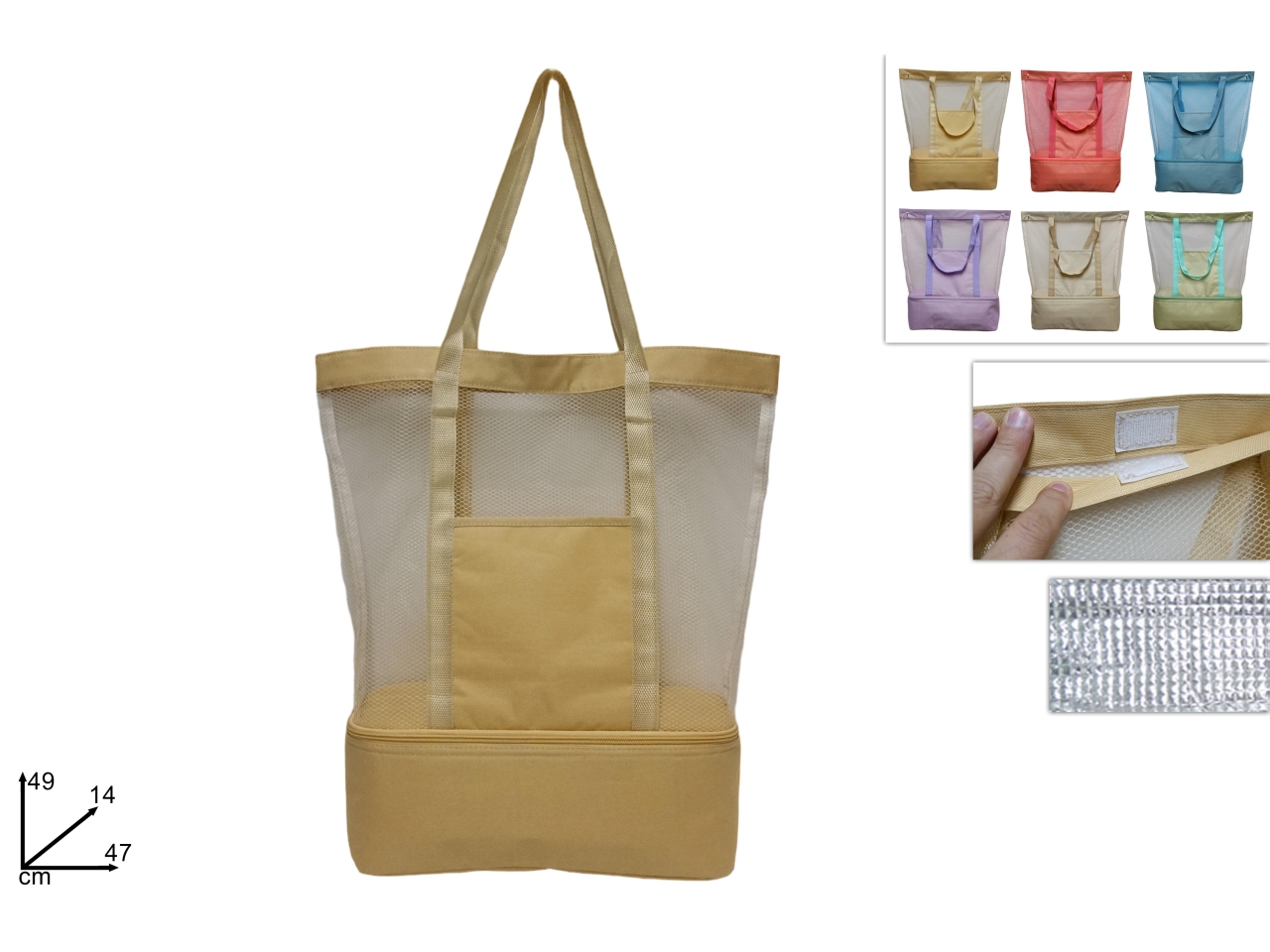 BORSA MARE C/TASCA FRIGO COLORI TENUI BORSA MARE C/TASCA FRIGO COLORI TENUI